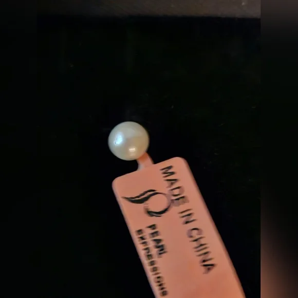 Cultured Pearl 3mm earrings with sterling silver posts. Silver is tarnished. - Picture 2 of 6